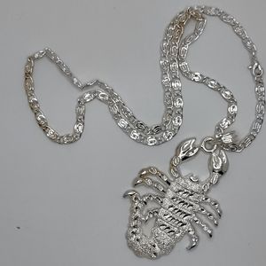 Fashion silver colored scorpion long necklace